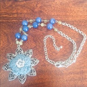 Vintage Flower on Gold Chain Necklace